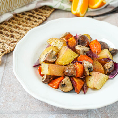 orange vanilla vinaigrette dressing Roasted Vegetables with Orange Vanilla Vinaigrette