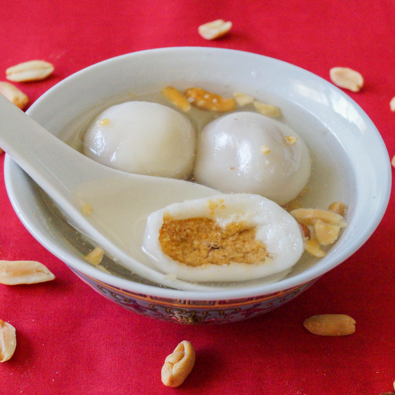 Chinese Peanut Dumplings in Ginger Syrup
