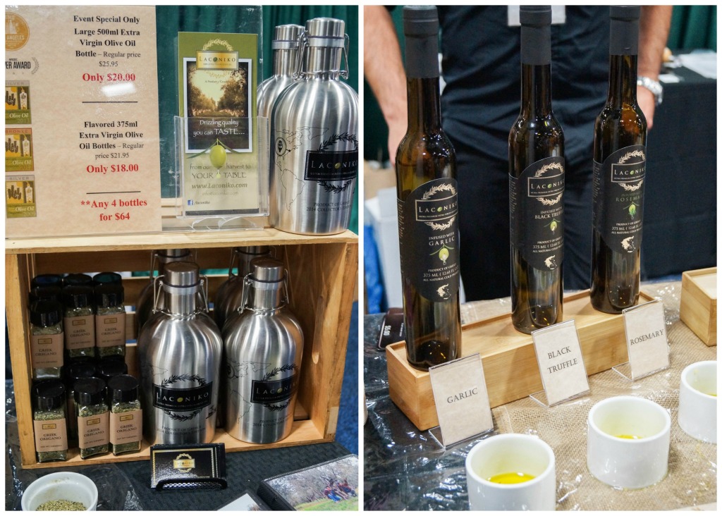 Olive oil on display from Laconiko.