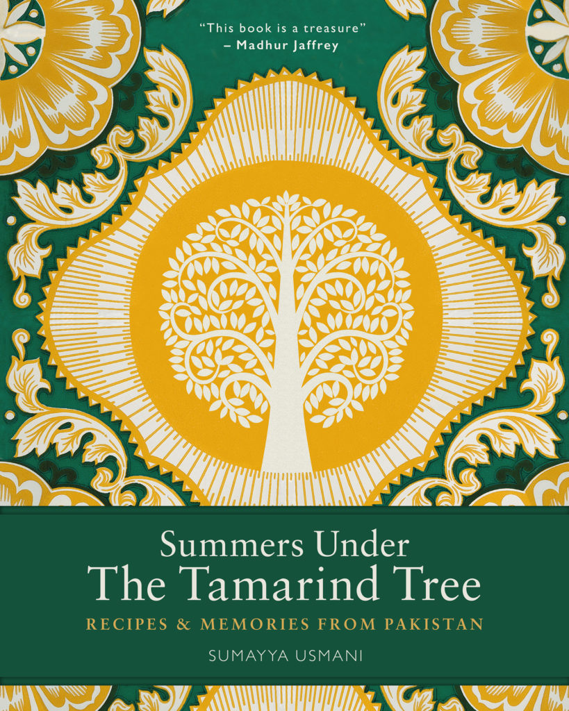 Cookbook cover- Summers Under the Tamarind Tree: Recipes and Memories from Pakistan by Sumayya Usmani.