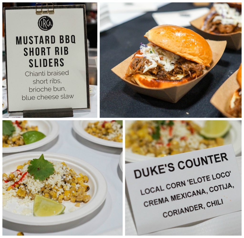 Mustard BBQ Short Rib Sliders and Corn Elote Loco at Circa and Duke's Counter.