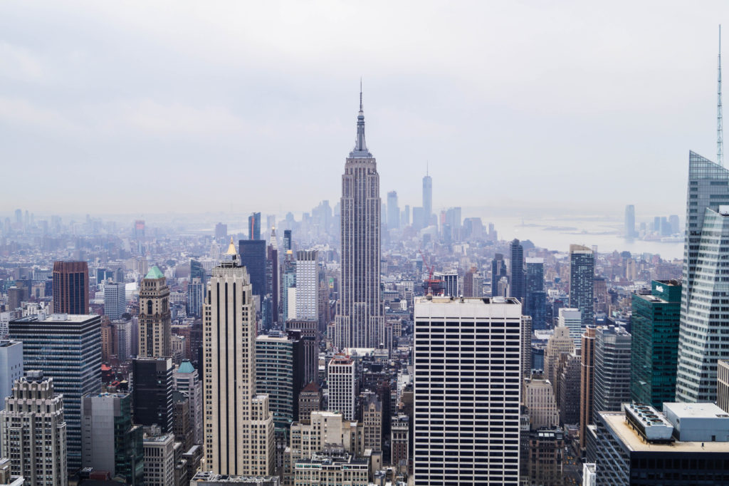 View of New York City from Rockefeller center.