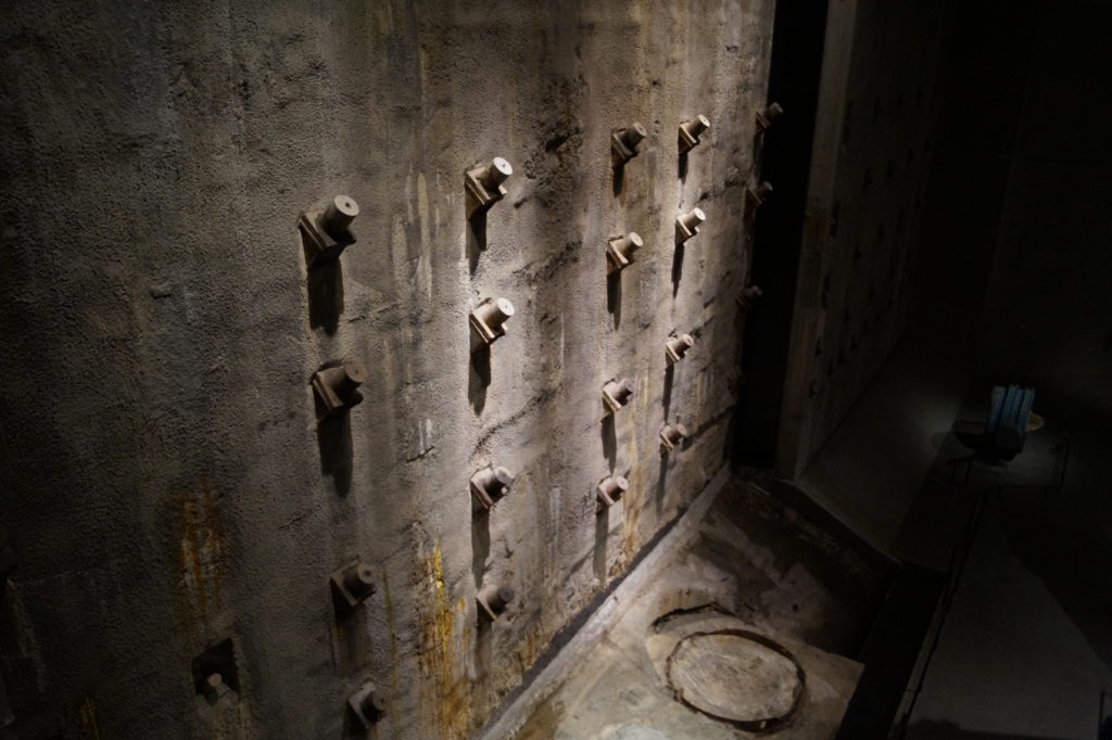 Slurry Wall in Foundation Hall of the 9/11 Memorial & Museum.