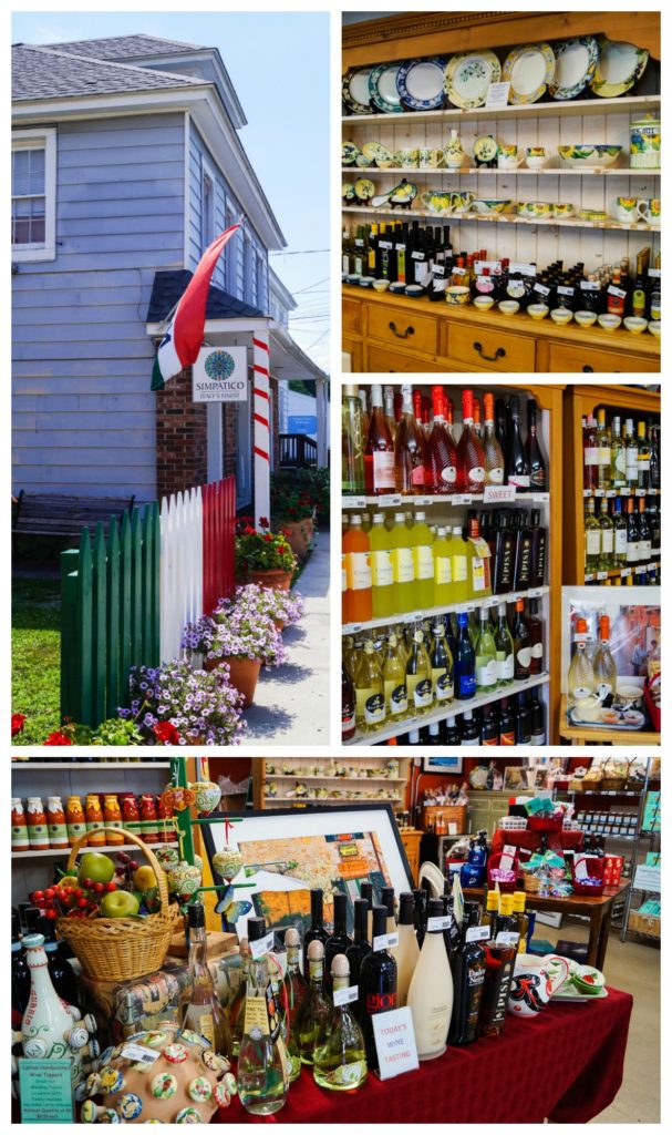 Simpatico Outside and interior of Simpatico- an Italian shop in St. Michaels.