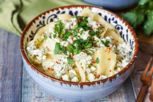 Eski Peynirli Hangel (Turkish Hankerchief Noodles with Blue Cheese and Butter)