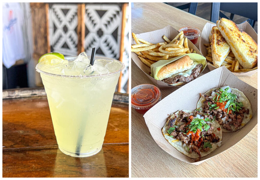 Margarita, Tacos, Burger, and Grilled Cheese from Project Barley.