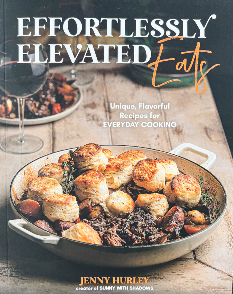 Cookbook cover- Effortlessly Elevated Eats: Unique, Flavorful Recipes for Everyday Cooking.