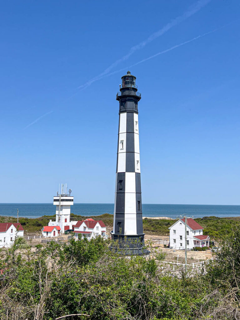 New Cape Henry Lighthouse with black and white panels.