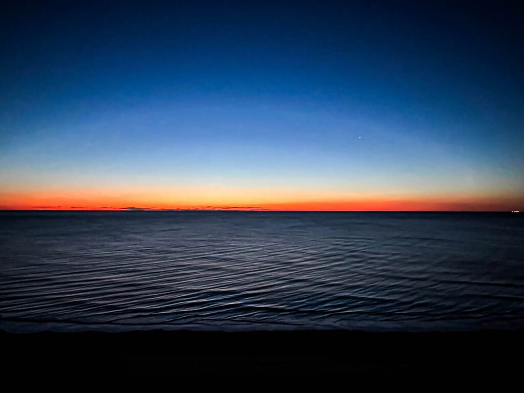 Sunrise over Atlantic Ocean in Virginia Beach.