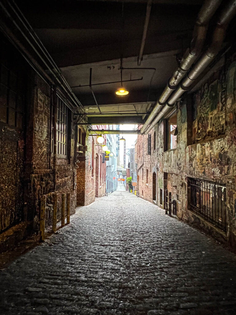 Alley way with gum wall at Pike Place Market.